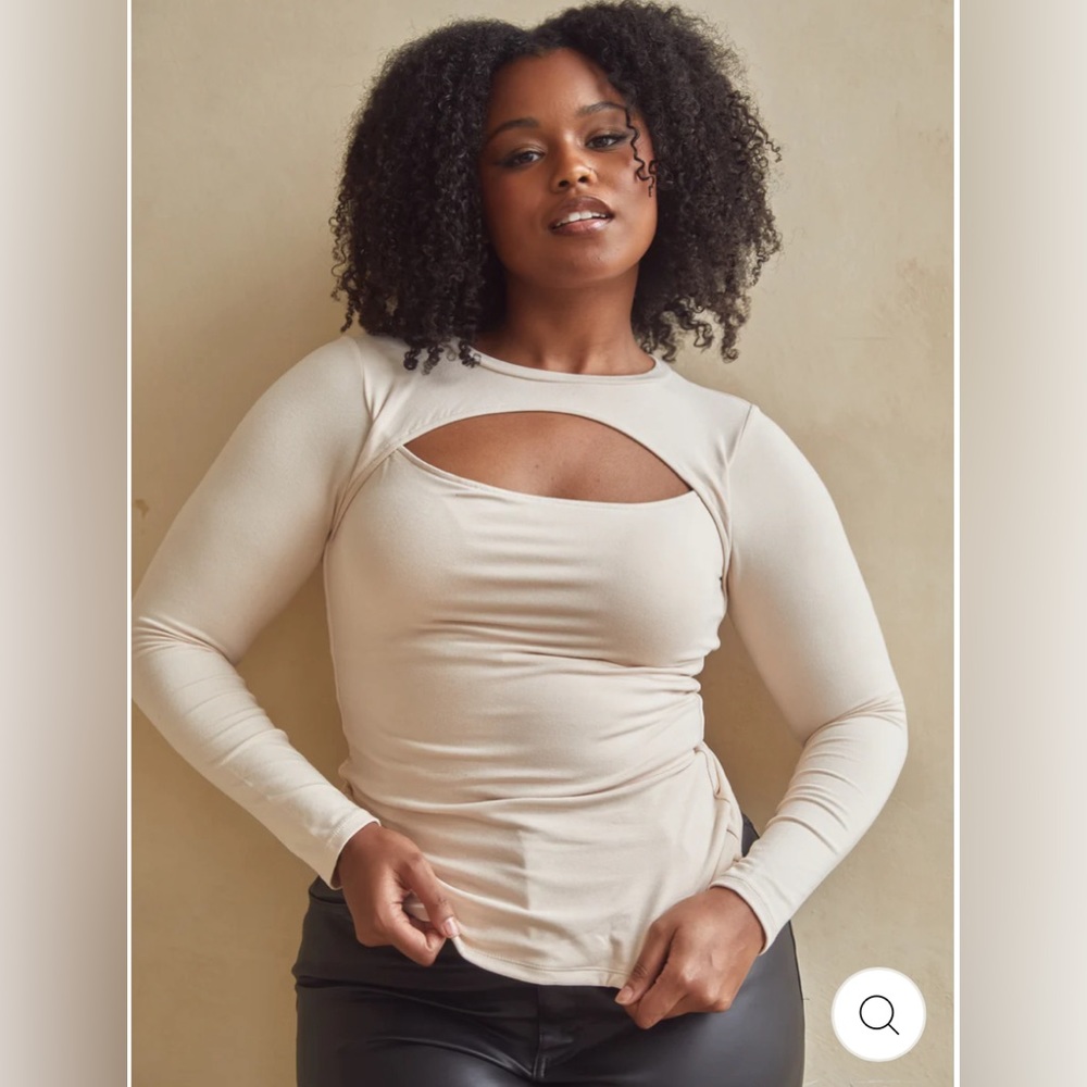 Klassy Network - Beige Peek A Boo Brami Top